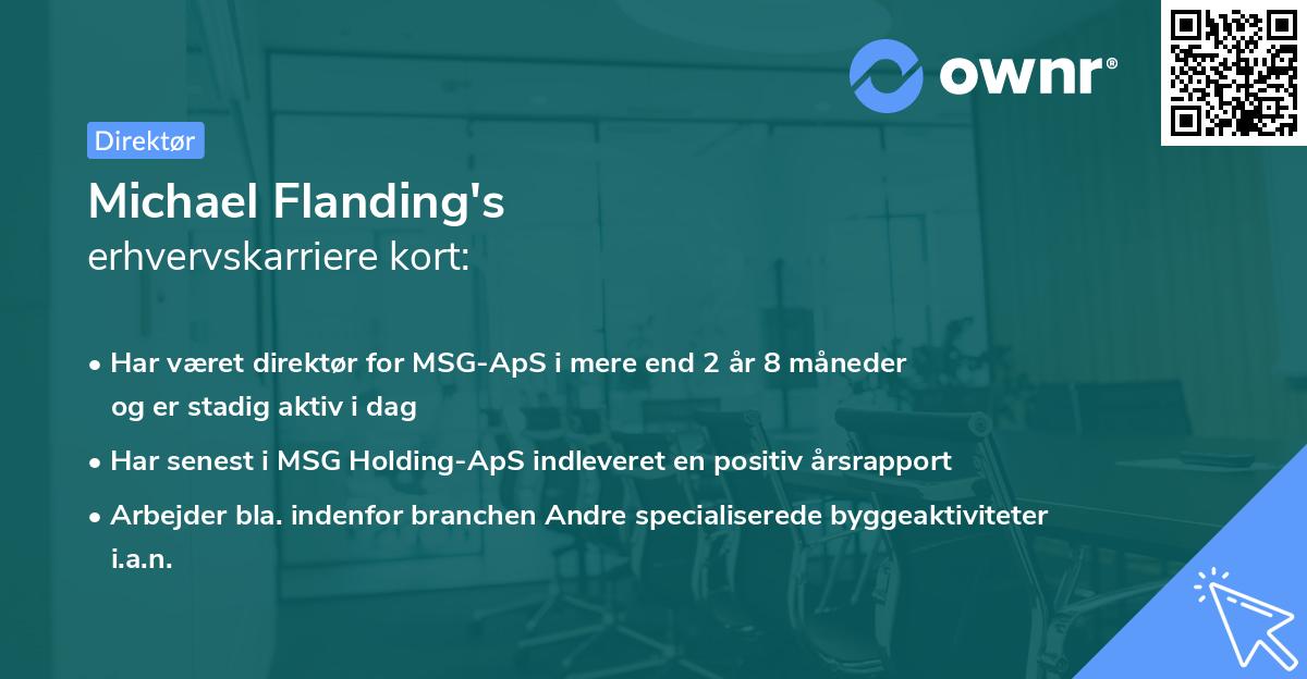 Michael Flanding's erhvervskarriere kort
