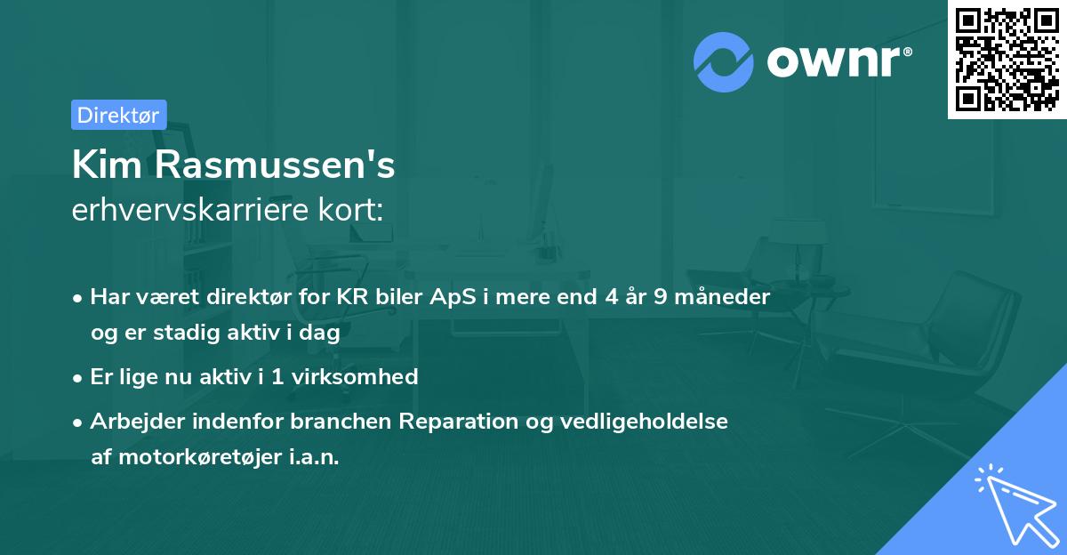 Kim Rasmussen's erhvervskarriere kort