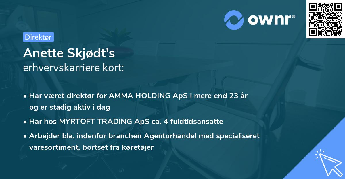 Anette Skjødt's erhvervskarriere kort