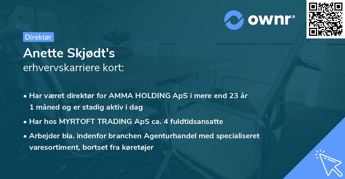 Anette Skjødt's erhvervskarriere kort