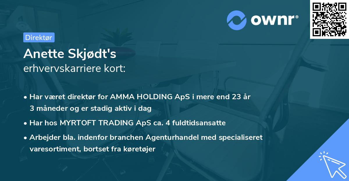Anette Skjødt's erhvervskarriere kort