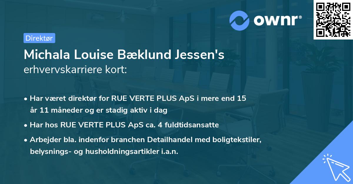 Michala Louise Bæklund Jessen's erhvervskarriere kort