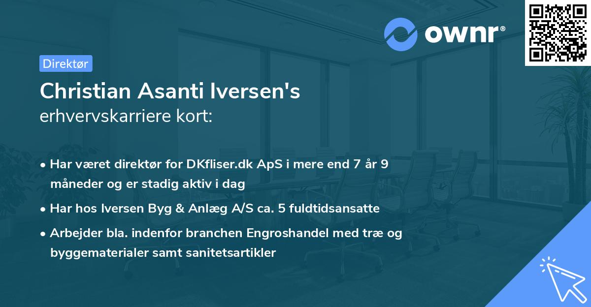 Christian Asanti Iversen's erhvervskarriere kort