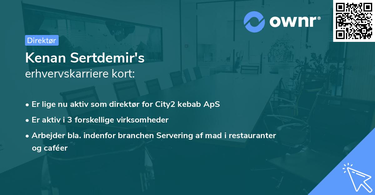 Kenan Sertdemir's erhvervskarriere kort