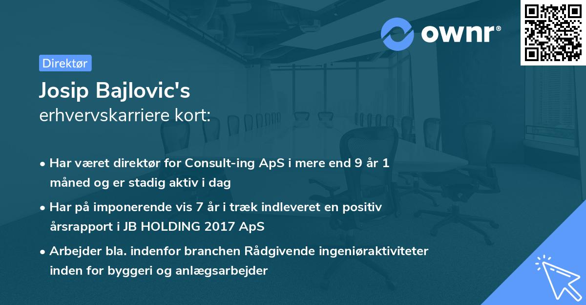 Josip Bajlovic's erhvervskarriere kort