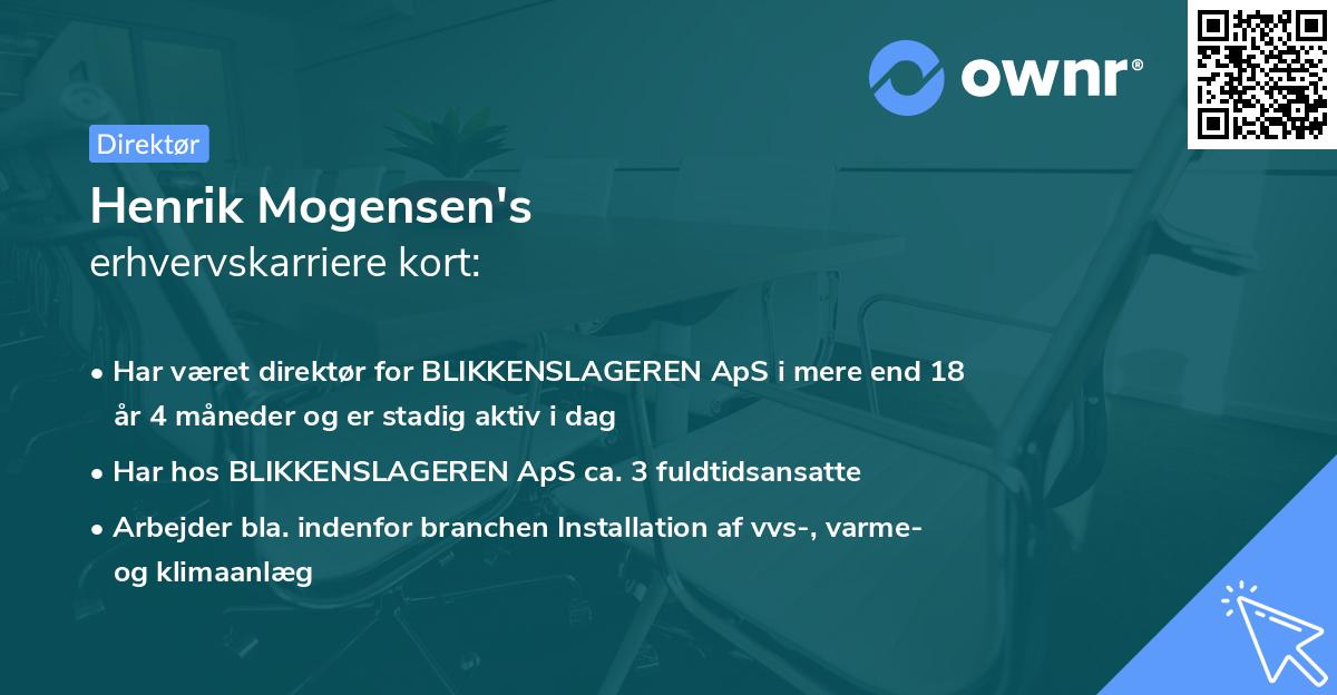Henrik Mogensen's erhvervskarriere kort