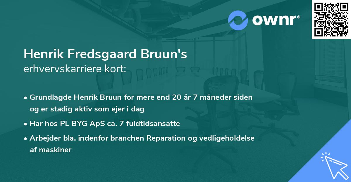 Henrik Fredsgaard Bruun's erhvervskarriere kort