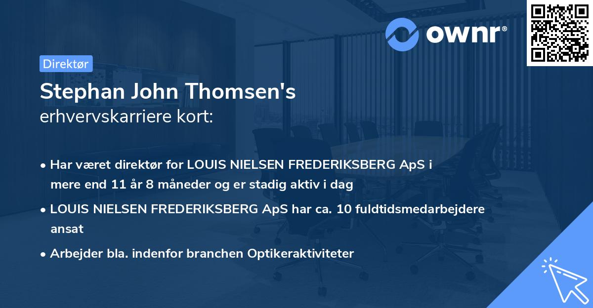 Stephan John Thomsen's erhvervskarriere kort