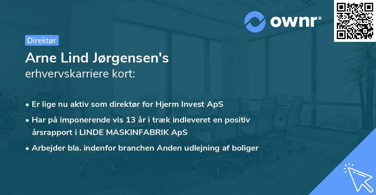 Arne Lind Jørgensen's erhvervskarriere kort