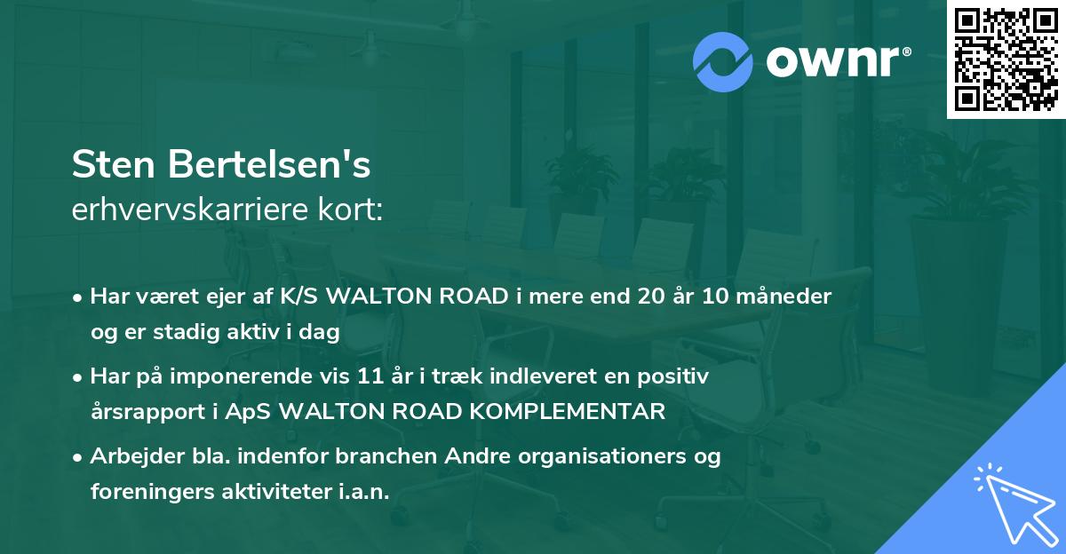 Sten Bertelsen's erhvervskarriere kort