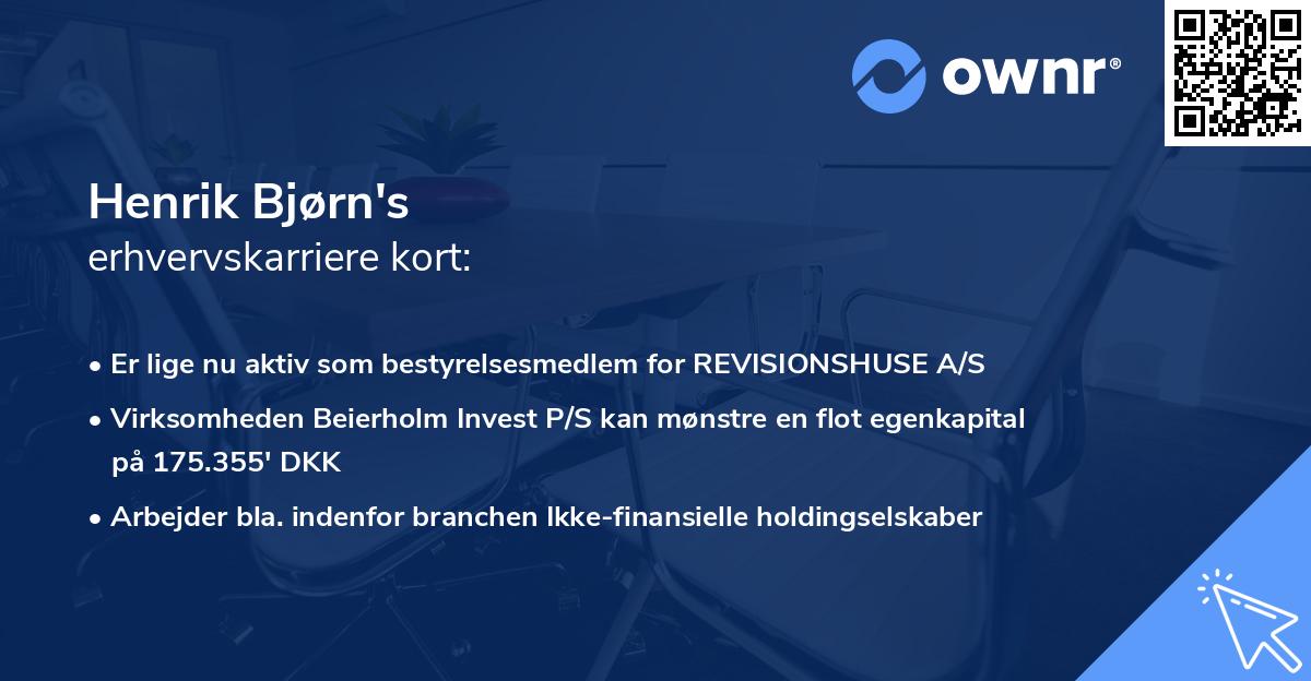Henrik Bjørn's erhvervskarriere kort