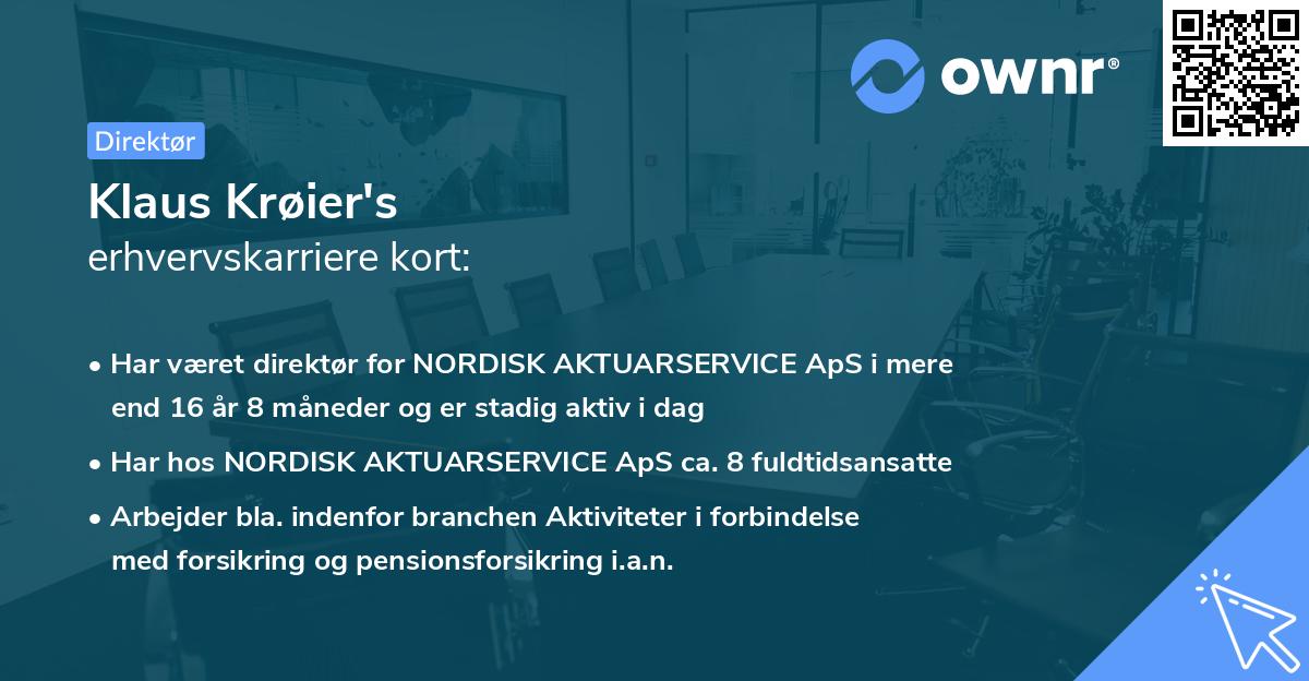 Klaus Krøier's erhvervskarriere kort