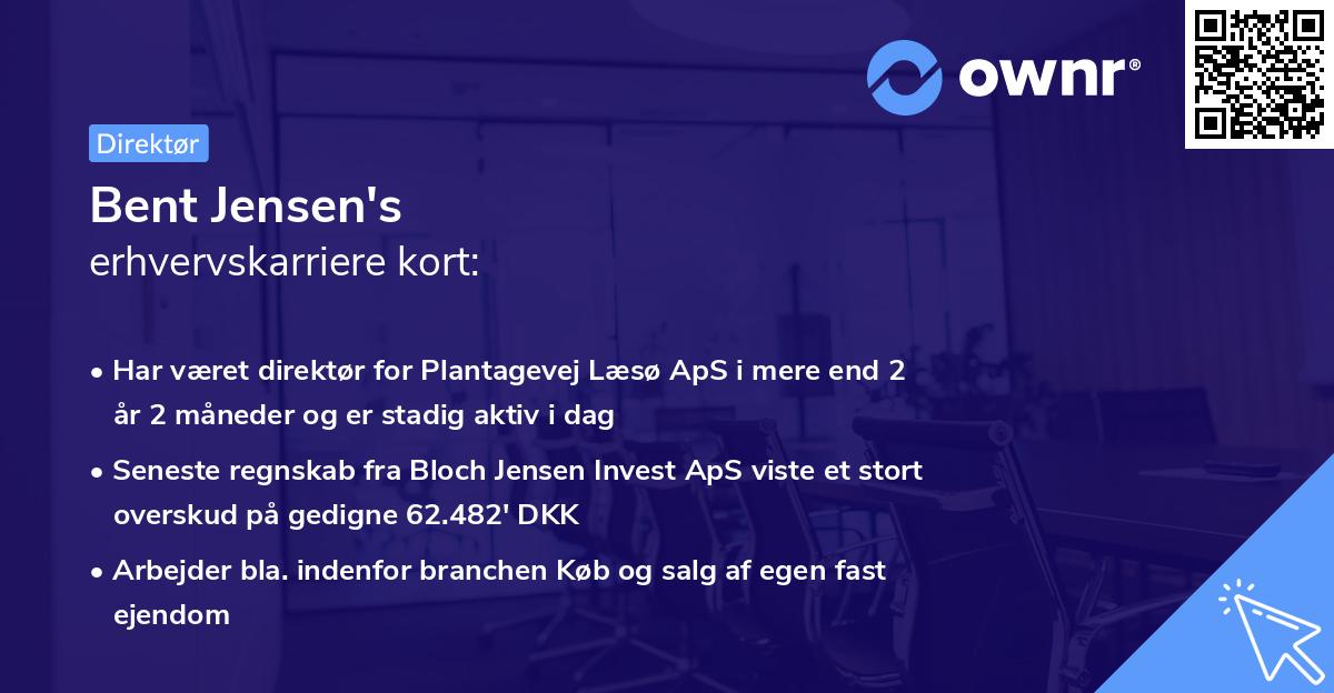 Bent Jensen's erhvervskarriere kort