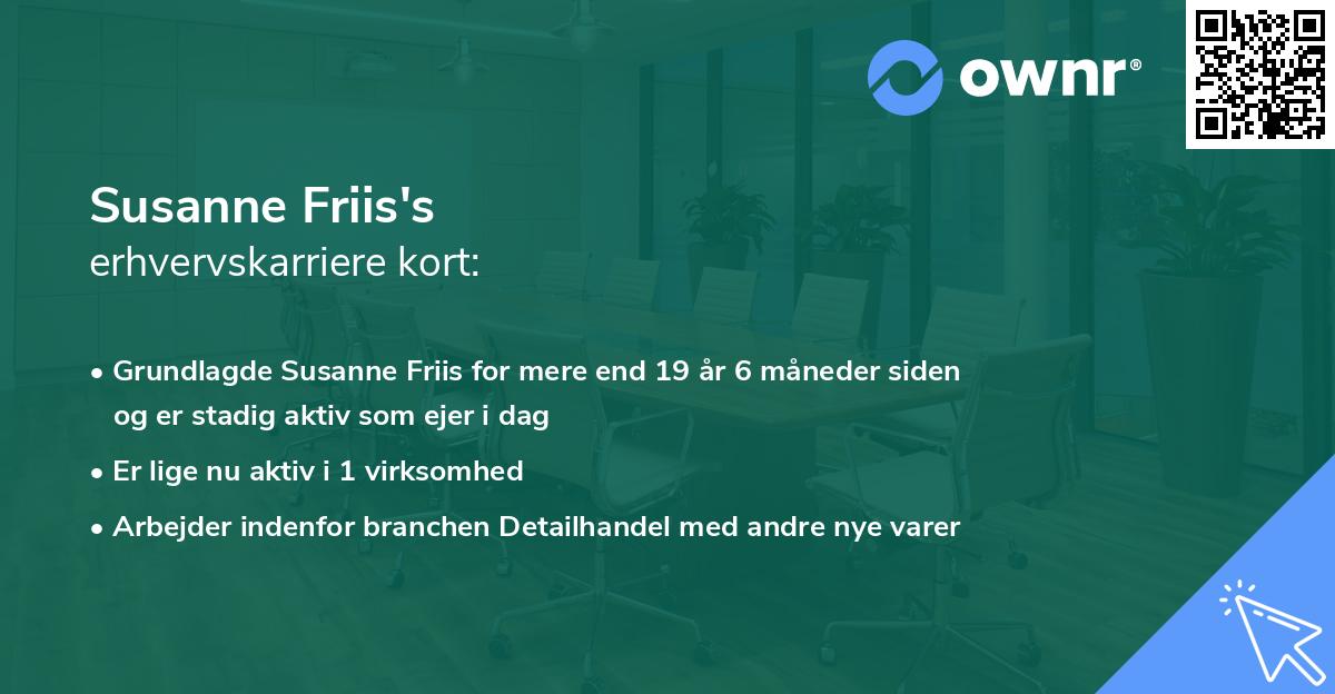 Susanne Friis's erhvervskarriere kort