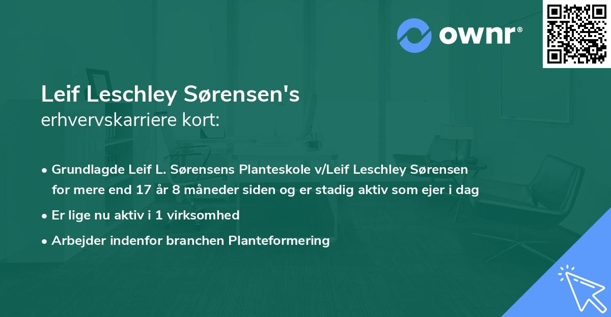 Leif Leschley Sørensen's erhvervskarriere kort