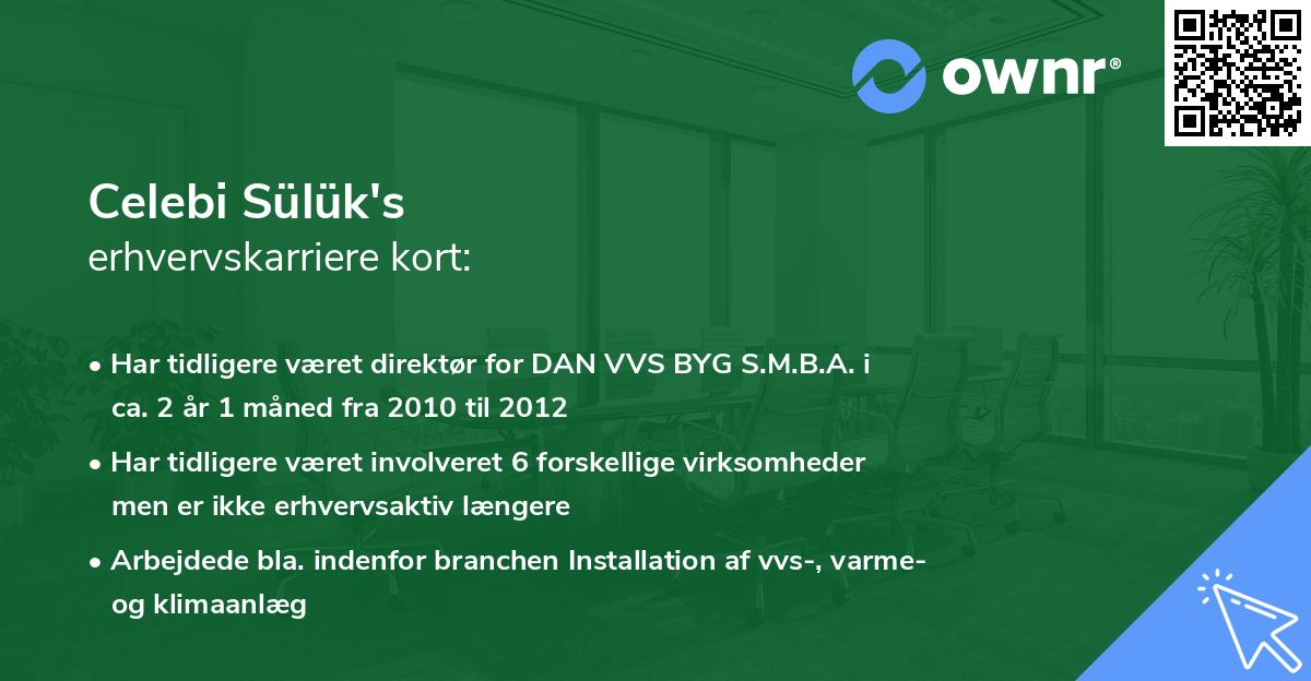 Celebi Sülük's erhvervskarriere kort