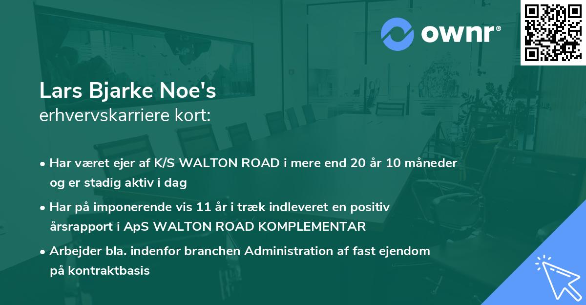 Lars Bjarke Noe's erhvervskarriere kort