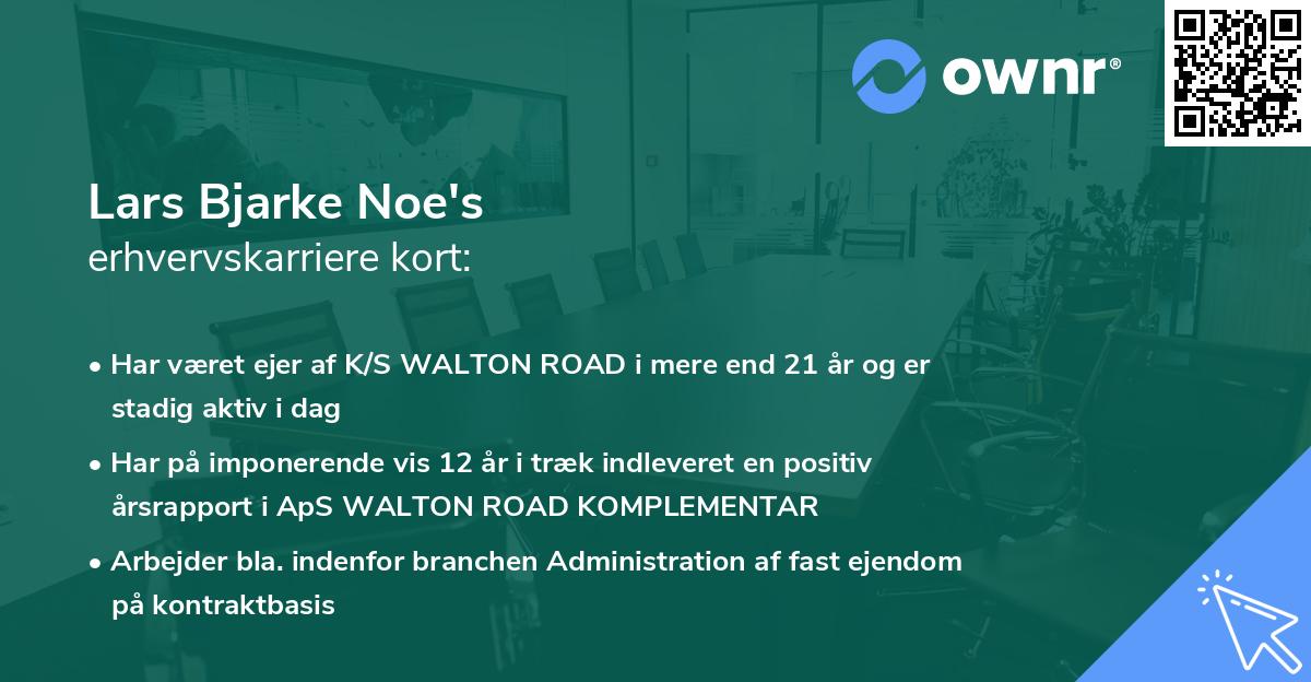 Lars Bjarke Noe's erhvervskarriere kort