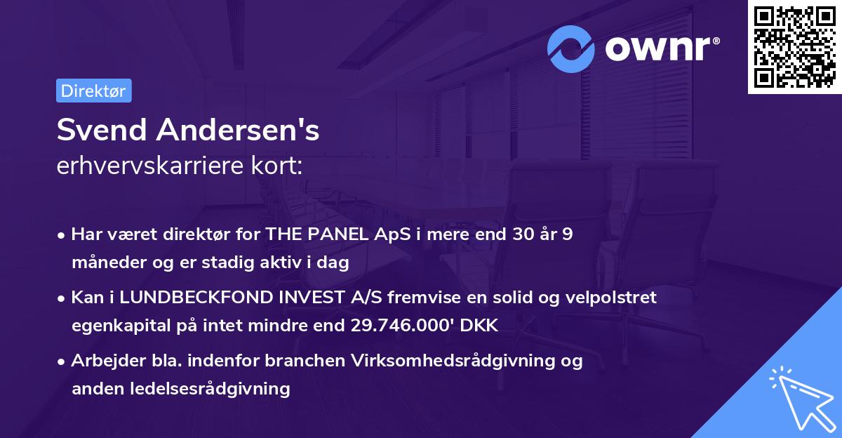 Svend Andersen's erhvervskarriere kort