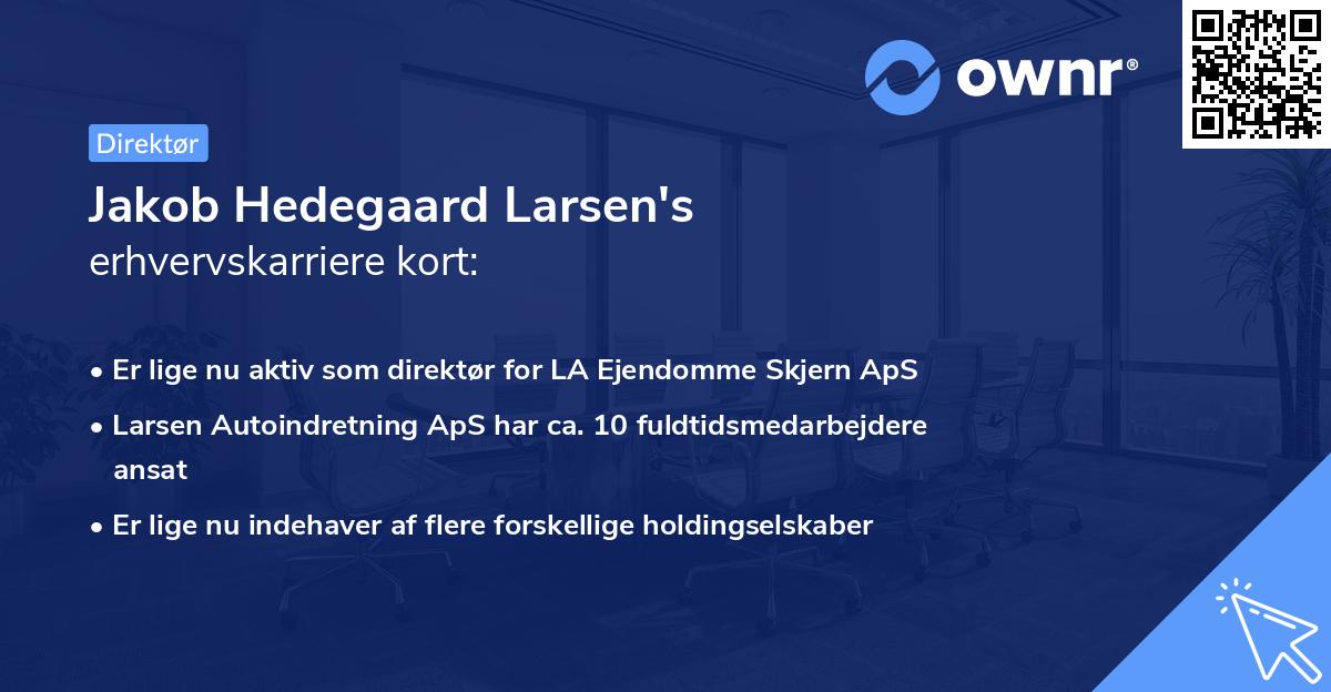 Jakob Hedegaard Larsen's erhvervskarriere kort