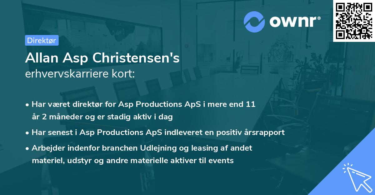 Allan Asp Christensen's erhvervskarriere kort