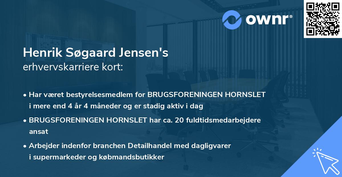 Henrik Søgaard Jensen's erhvervskarriere kort