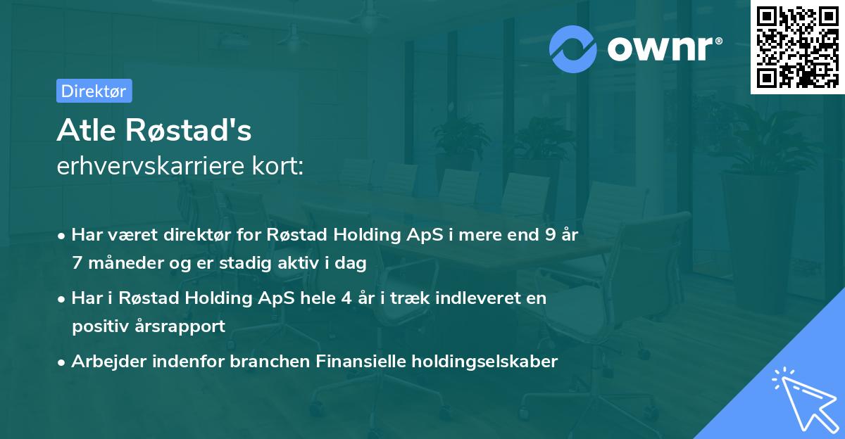 Atle Røstad's erhvervskarriere kort