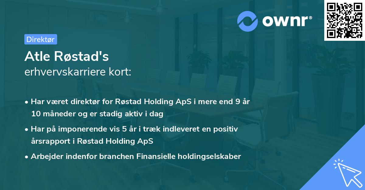 Atle Røstad's erhvervskarriere kort