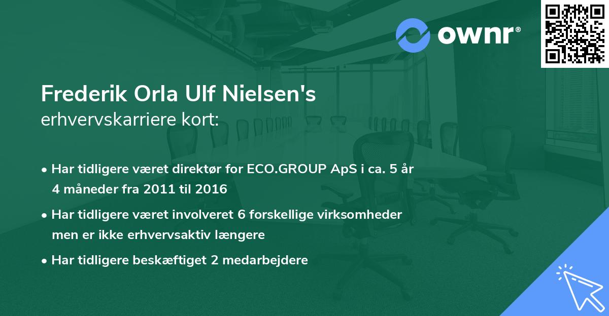 Frederik Orla Ulf Nielsen's erhvervskarriere kort