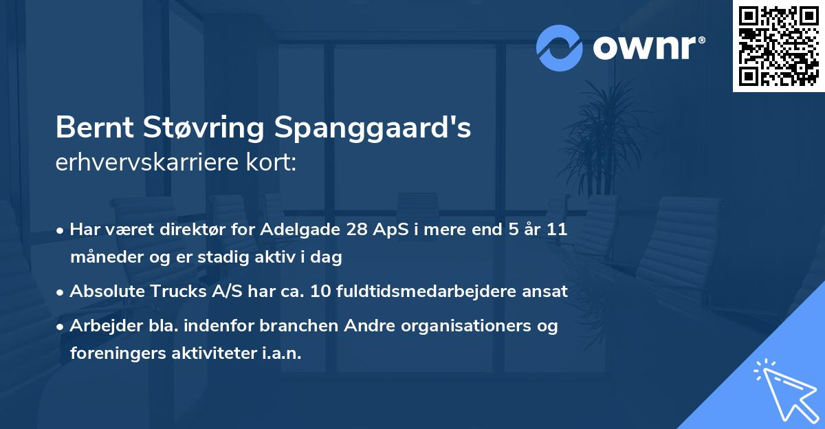 Bernt Støvring Spanggaard's erhvervskarriere kort