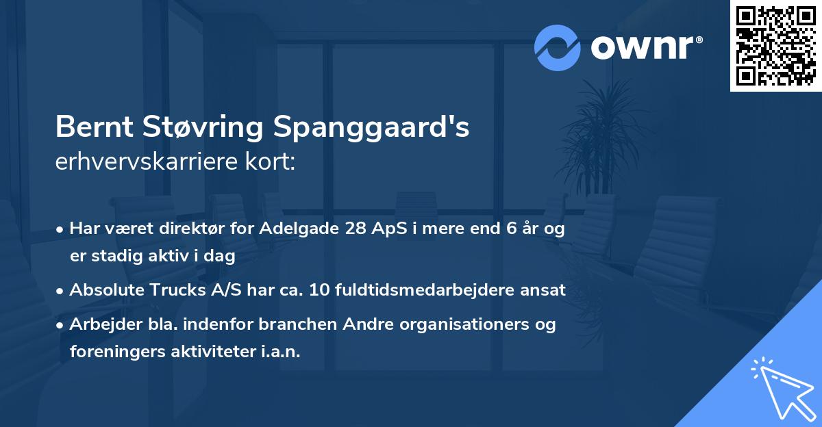 Bernt Støvring Spanggaard's erhvervskarriere kort