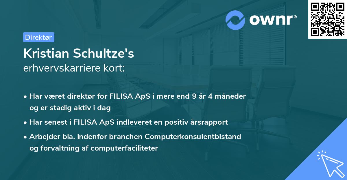 Kristian Schultze's erhvervskarriere kort