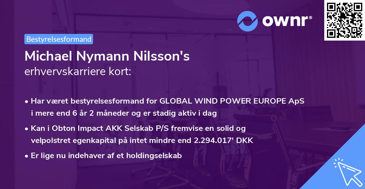 Michael Nymann Nilsson's erhvervskarriere kort