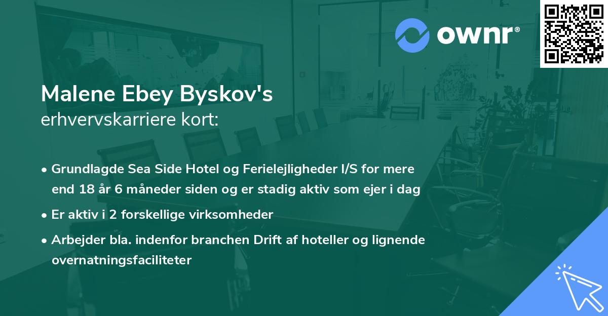 Malene Ebey Byskov's erhvervskarriere kort