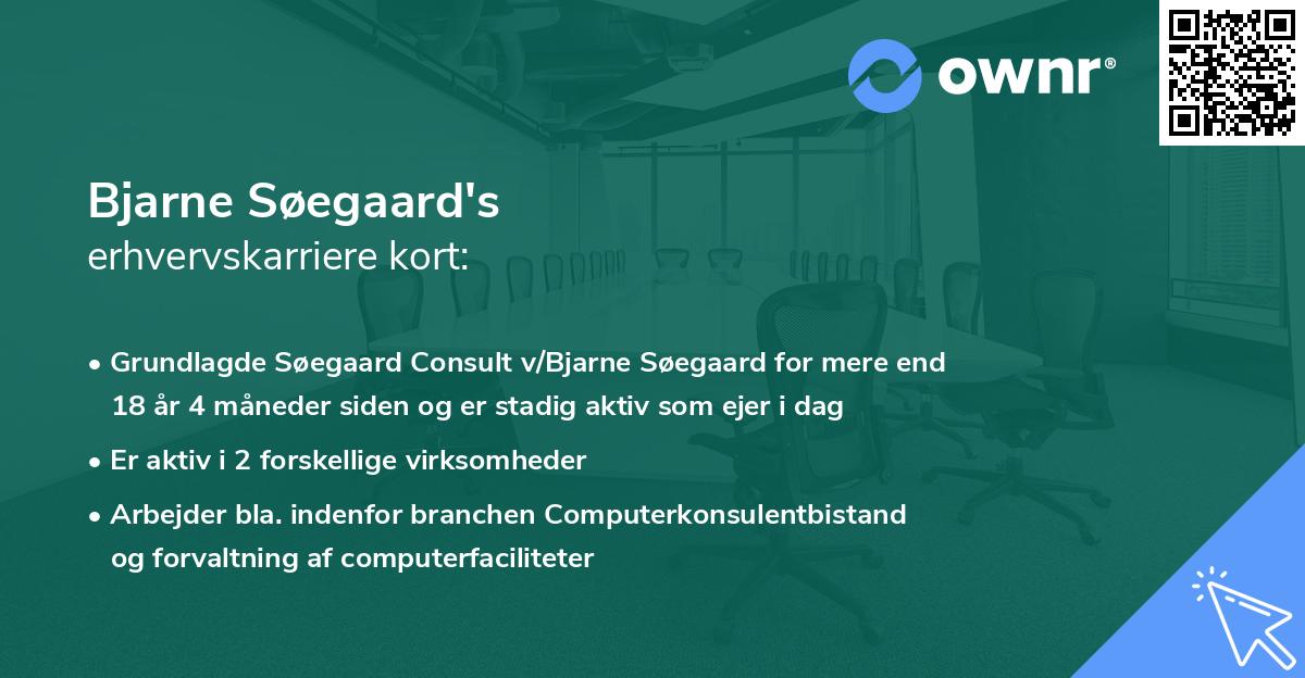 Bjarne Søegaard's erhvervskarriere kort