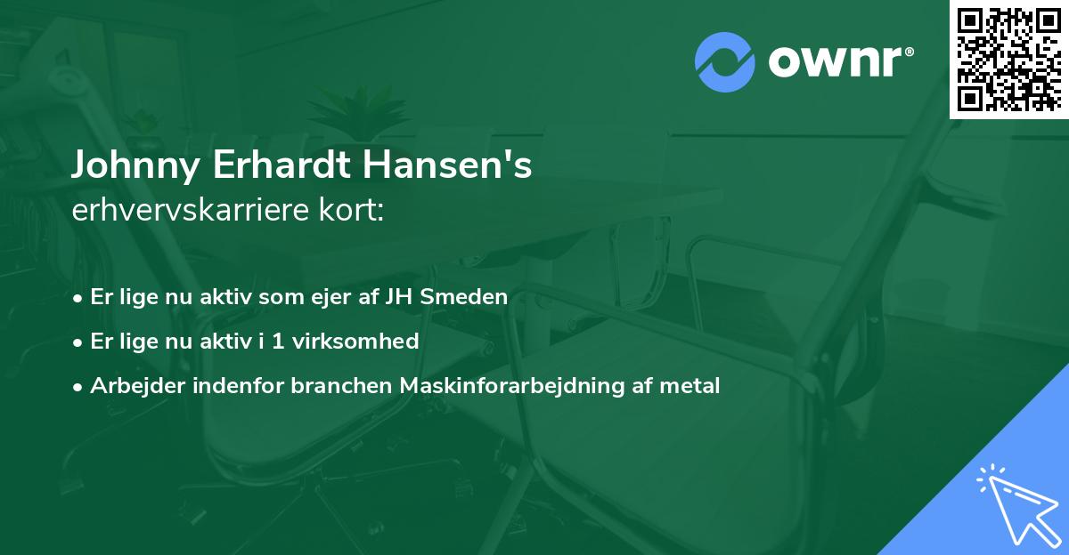 Johnny Erhardt Hansen's erhvervskarriere kort