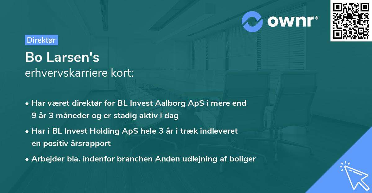 Bo Larsen's erhvervskarriere kort