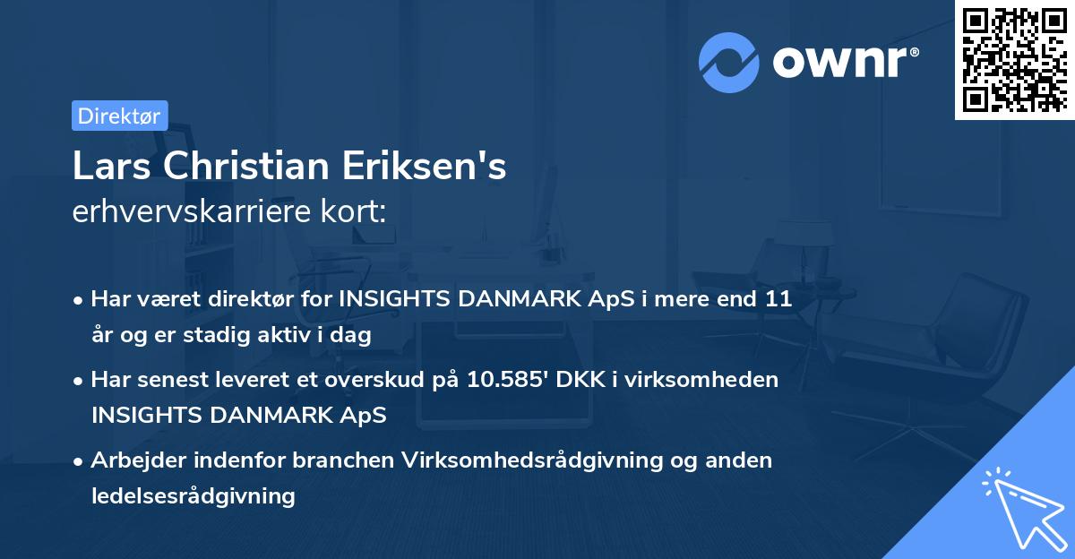 Lars Christian Eriksen's erhvervskarriere kort