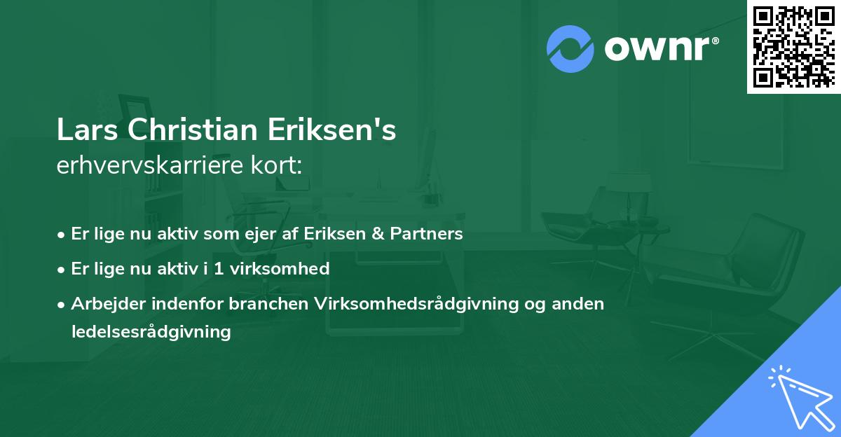 Lars Christian Eriksen's erhvervskarriere kort