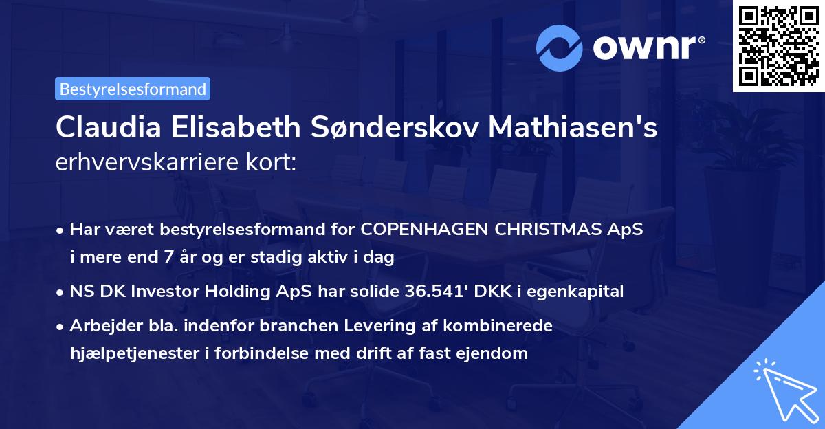 Claudia Elisabeth Sønderskov Mathiasen's erhvervskarriere kort