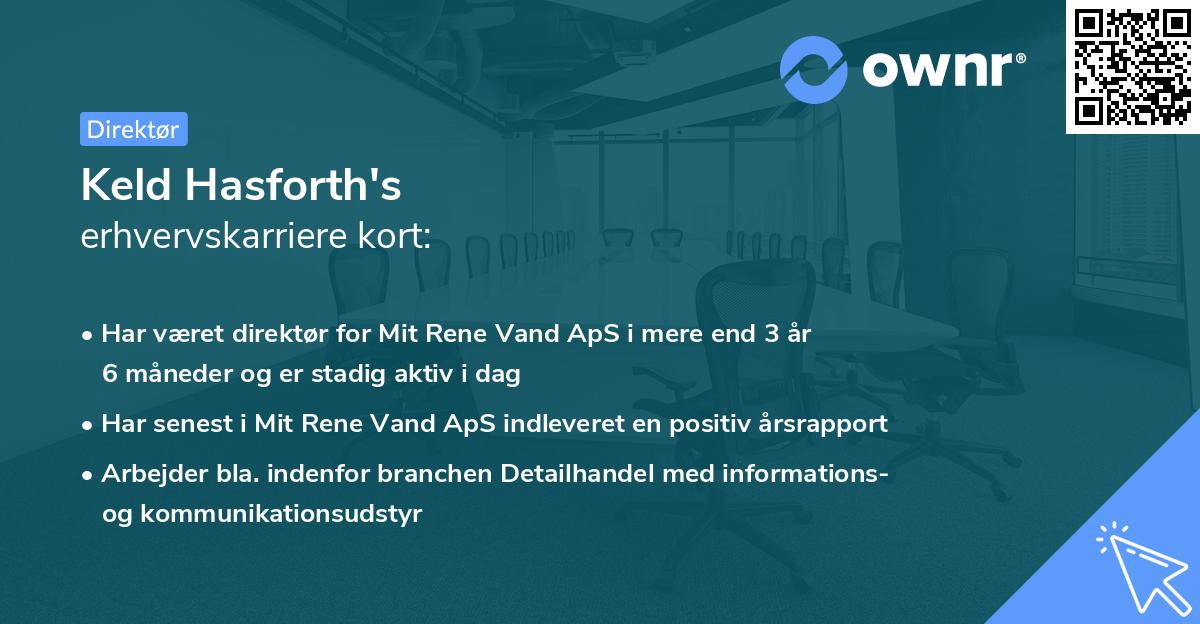 Keld Hasforth's erhvervskarriere kort