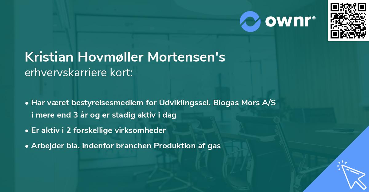 Kristian Hovmøller Mortensen's erhvervskarriere kort
