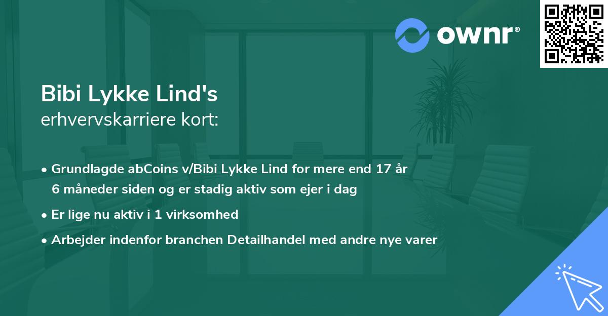 Bibi Lykke Lind's erhvervskarriere kort
