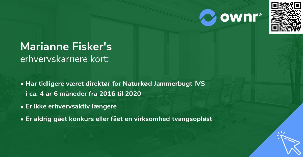 Marianne Fisker's erhvervskarriere kort