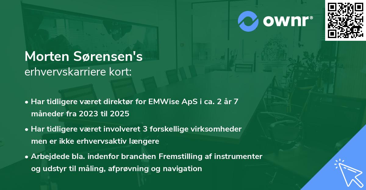 Morten Sørensen's erhvervskarriere kort