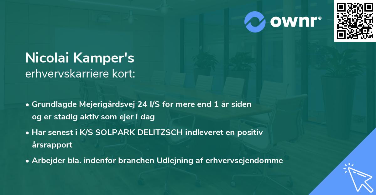 Nicolai Kamper's erhvervskarriere kort
