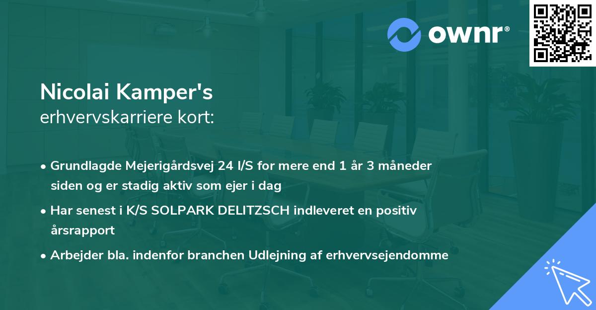 Nicolai Kamper's erhvervskarriere kort