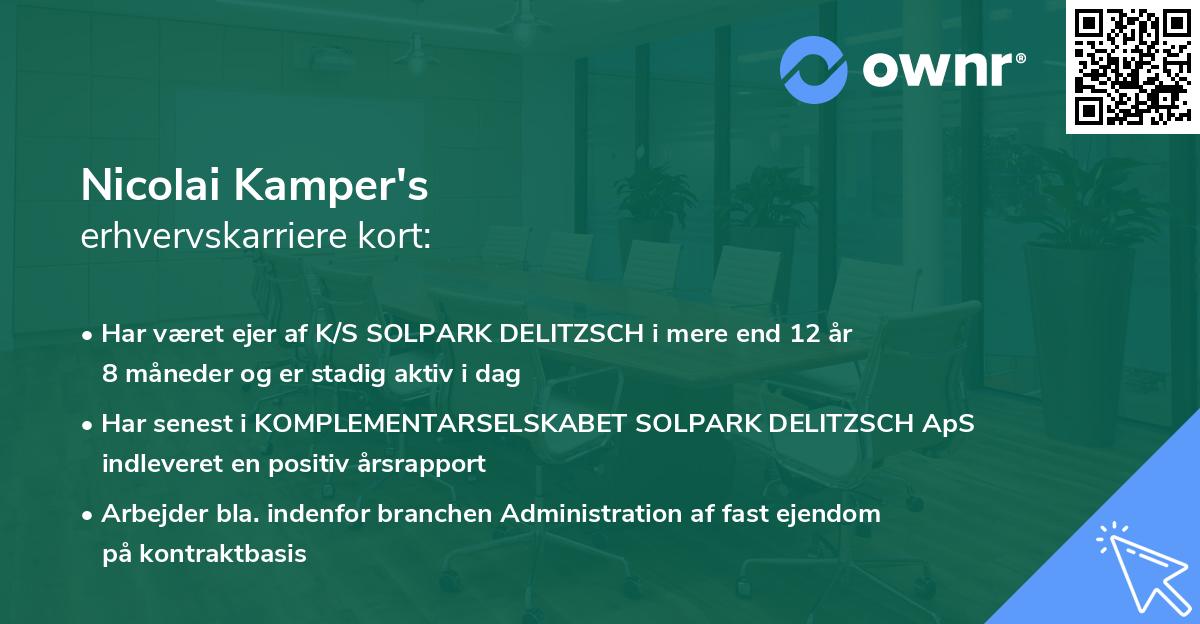 Nicolai Kamper's erhvervskarriere kort