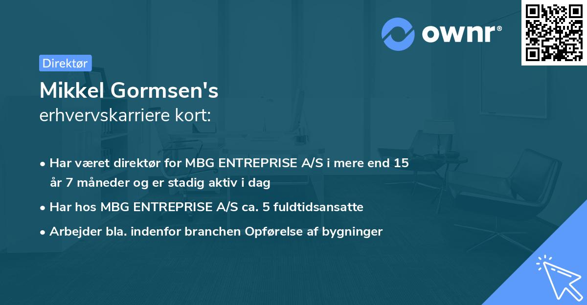 Mikkel Gormsen's erhvervskarriere kort