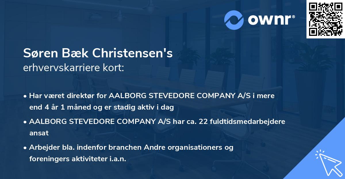 Søren Bæk Christensen's erhvervskarriere kort